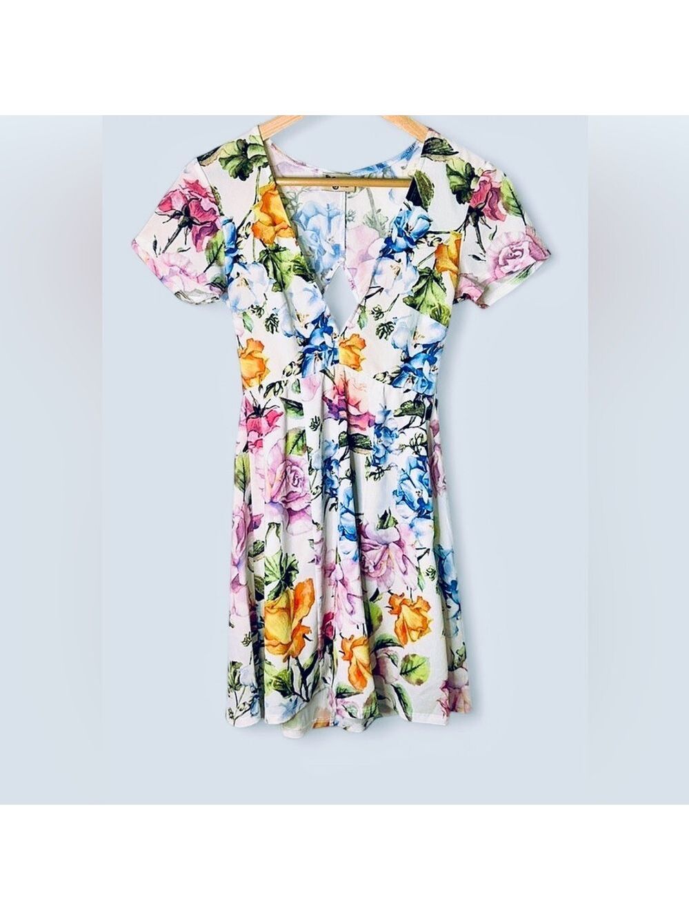 Show Me Your Mumu White Floral Ibiza Boho Dress Size Small EUC - Picture 2 of 10